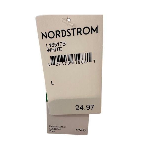 Nordstrom Mock Neck Sleeveless White Bodysuit Size L Knit Stretch Top NWT - Picture 5 of 7